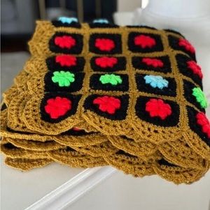 Retro Throw Blanket or Afghan, Granny Core, Cottage Core, Roseanne blanket